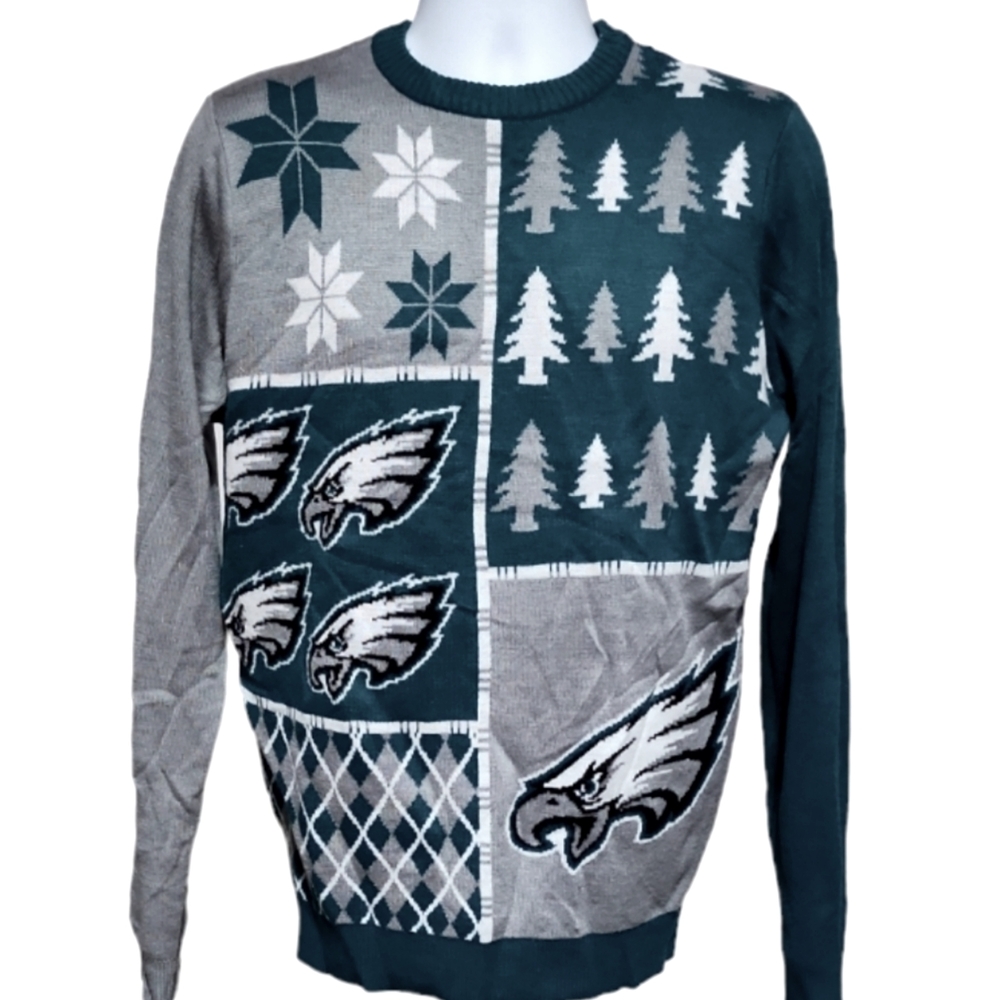NFL Philidelphia EAGLES Football Christmas Knit Sweater Unisex Men's Large